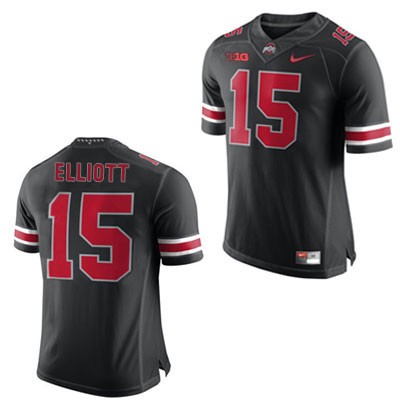 Ohio State Buckeyes Men's Ezekiel Elliott #15 Black Authentic Nike College NCAA Stitched Football Jersey TW19H85MG